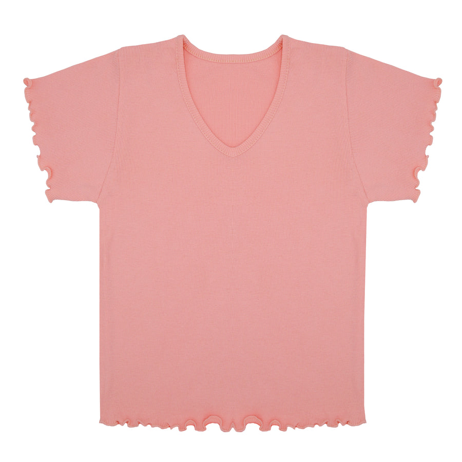 Solid Crop Ribbed T-Shirt