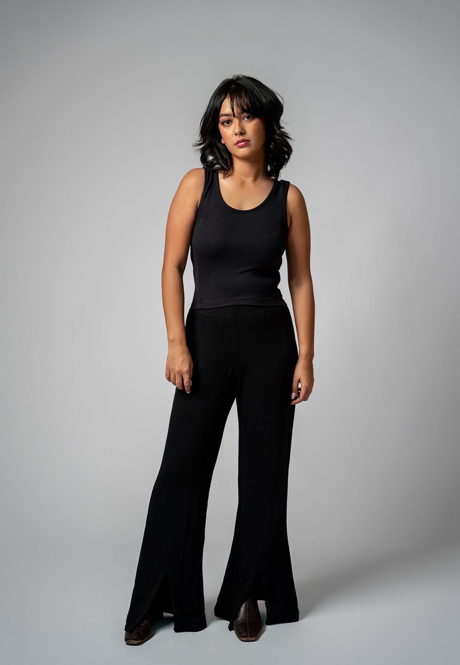 Flared Trouser with a front slit